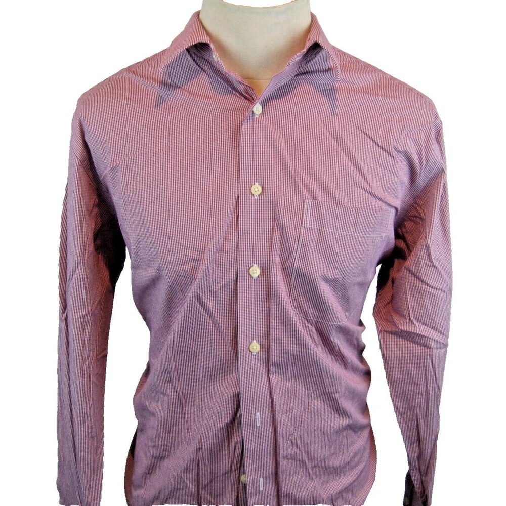 Mens Eddie Bauer Red Check LS Cotton Casual Shirt sz Med